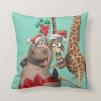 Gloria And Melman Holiday Throw Pillow by madagascar at Zazzle