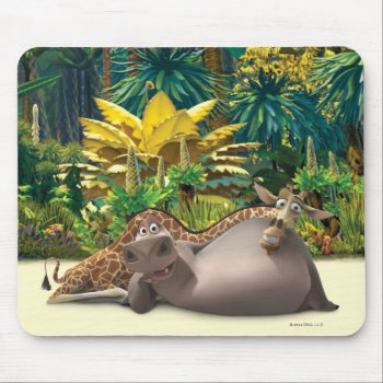 Gloria And Melman Relax Mouse Pad by madagascar at Zazzle