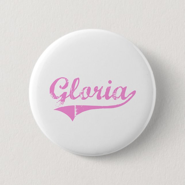 Gloria Classic Style Name Button (Front)