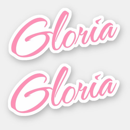 Gloria Decorative Name in Pink x2 Sticker