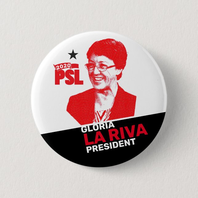 Gloria La Riva for President 2020 Button (Front)