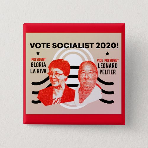Gloria La Riva  Leonard Peltier 2020 Button