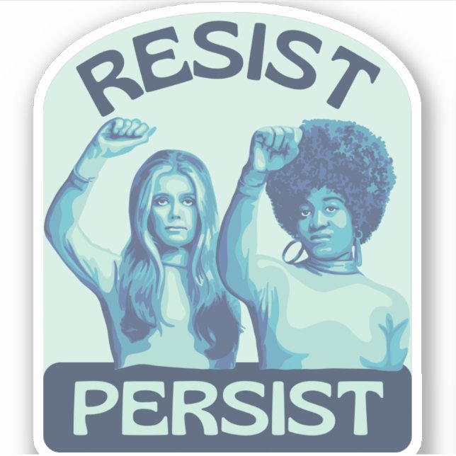 Gloria Steinem and Angela Davis Portrait  Sticker (Front)