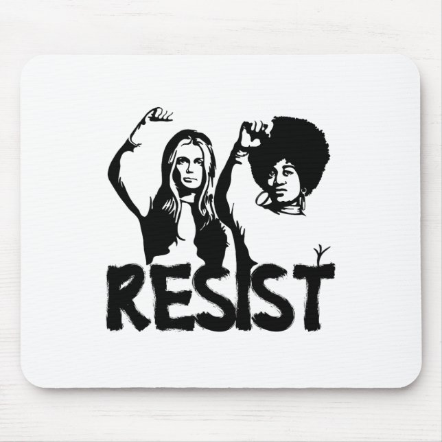 Gloria Steinem And Dorothy Pitman Hughes Resist  Mouse Pad (Front)
