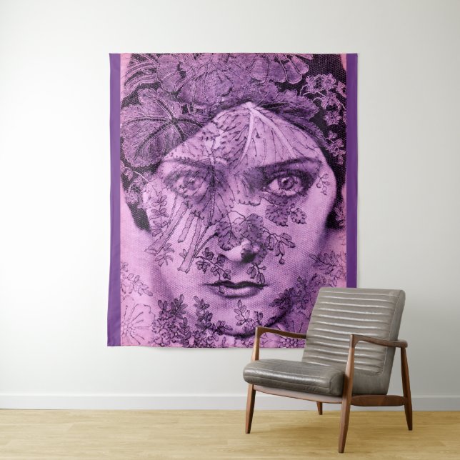 Gloria Swanson in lavender Tapestry (In Situ)