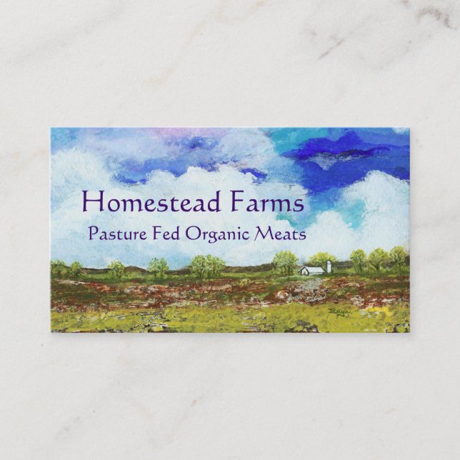 Glorious Abstract Landscape Art Farm Barn House Business Card (Front)