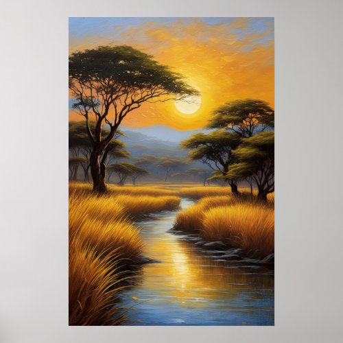 Glorious African Sunset Poster