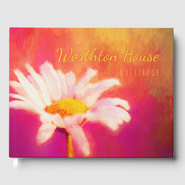 Glorious Daisy Your House Hospitality Guest Book (Front)