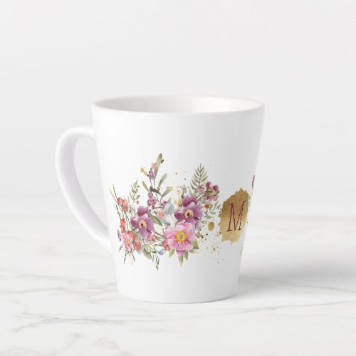 Glorious Flower Garland  Personalized  Latte Mug