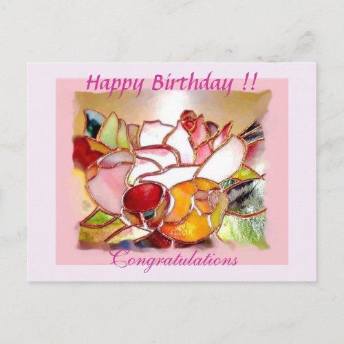  Glorious Flower  Happy Birthday Post Card