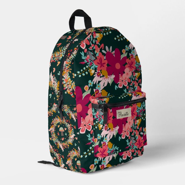 Glorious Garden Joyful Printed Backpack (Back Corner Left)