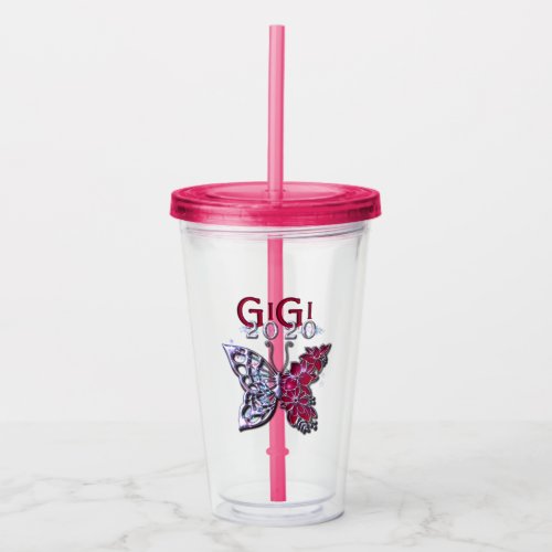 Glorious GIGI 2020 Butterfly Acrylic Tumbler