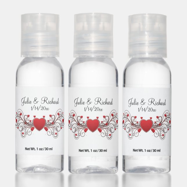 Glorious Hearts Wedding Hand Sanitizer (Set)