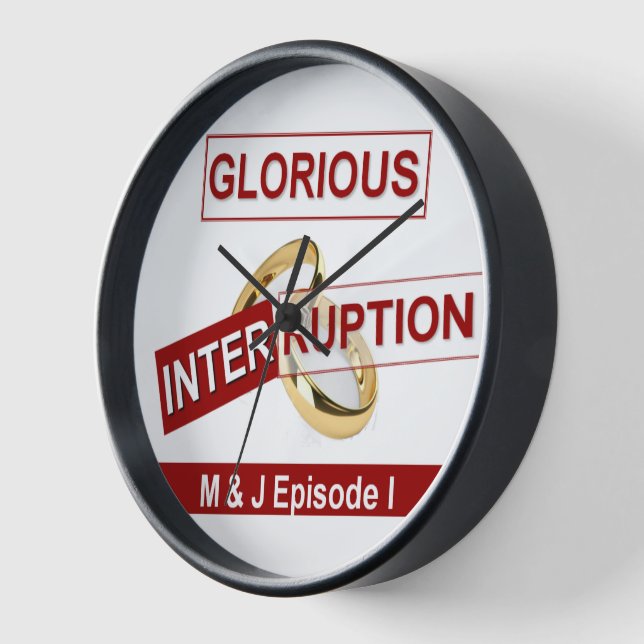 Glorious Interruption: A Golden Beginning Wall Clock (Angle)