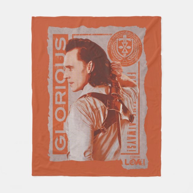 "Glorious" Loki Sheathing Dagger Fleece Blanket (Front)