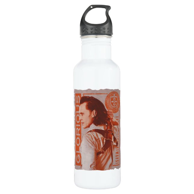 "Glorious" Loki Sheathing Dagger Stainless Steel Water Bottle (Front)