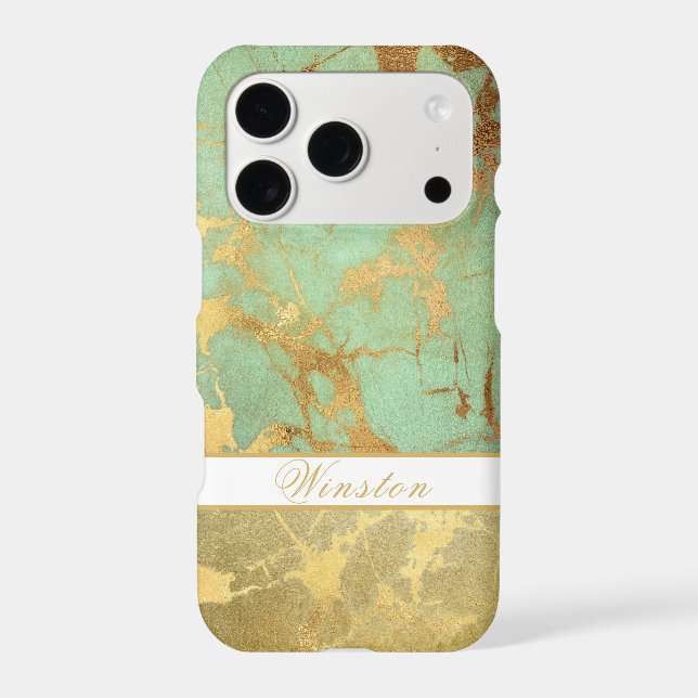 GLORIOUS MARBLE LOOK, EDITABLE MONOGRAM Case-Mate iPhone CASE (Back)