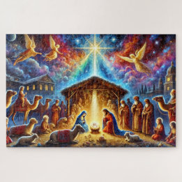 Glorious Nativity Scene Christmas Manger Story Jigsaw Puzzle