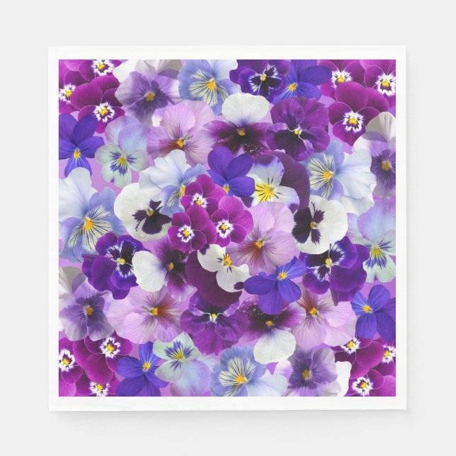 Glorious Pansies Napkins (Front)