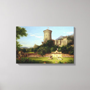 Glorious Past (Medieval Castle & Jousting Knights) Canvas Print