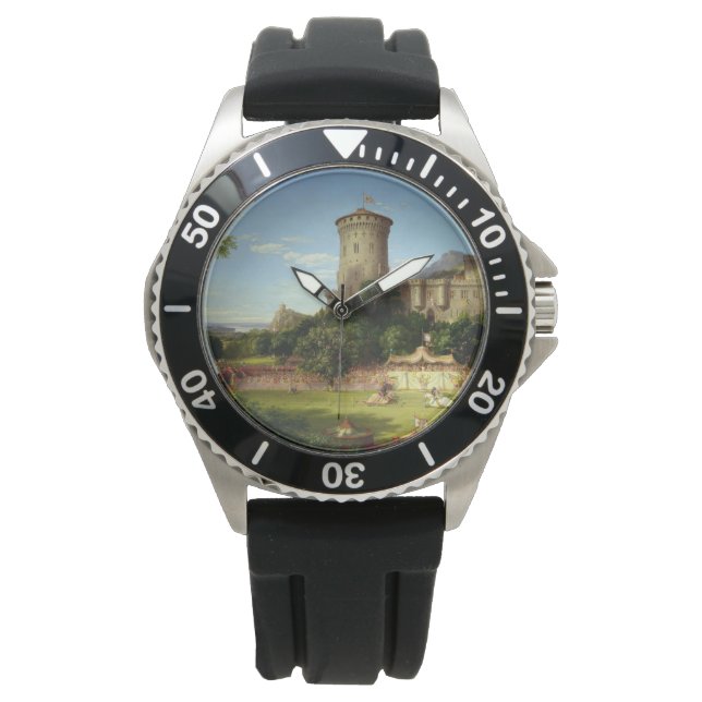 Glorious Past (Medieval Joust) (Vintage Art) Watch (Front)