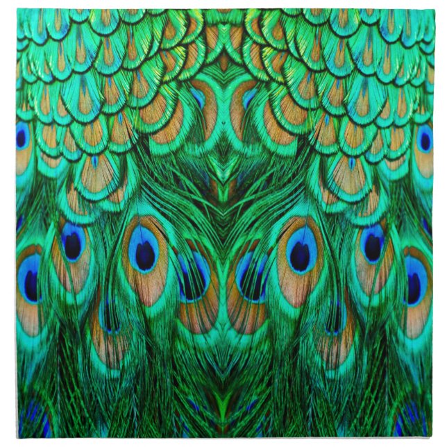 Glorious Peacock Feathers Cloth Napkin (Front)