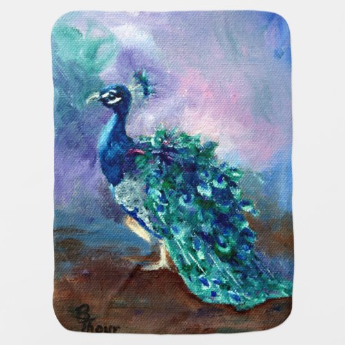 Glorious Peacock II Baby Blanket