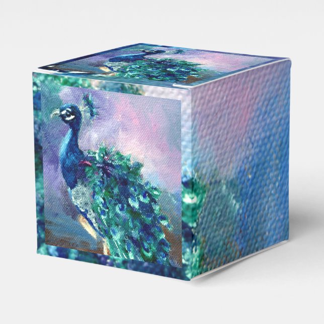 Glorious Peacock II Favor Boxes (Front Side)