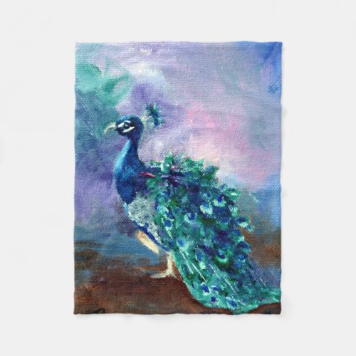 Glorious Peacock II Fleece Blanket