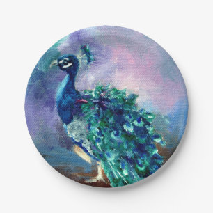 Glorious Peacock II Paper Plates
