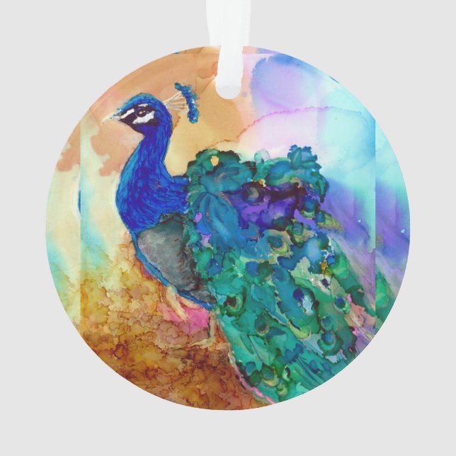 Glorious Peacock Ornament (Back)