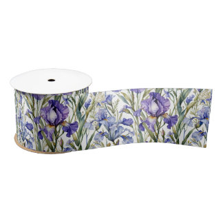Glorious Purple and Blue Iris Satin Ribbon