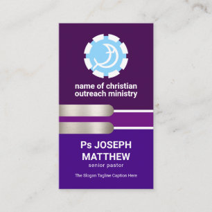 Glorious Purple Layers Ichthus Life Buoy Pastor Business Card