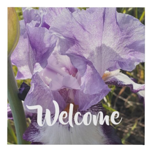 Glorious Purple Watercolor Iris Love Birthday Card Faux Canvas Print