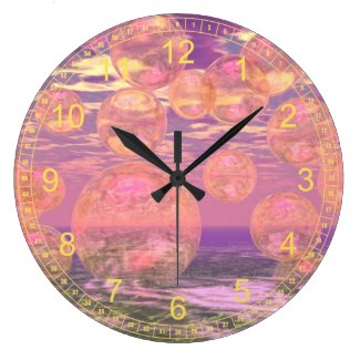 Glorious Skies – Pink and Yellow Dream Abstract Wall Clocks