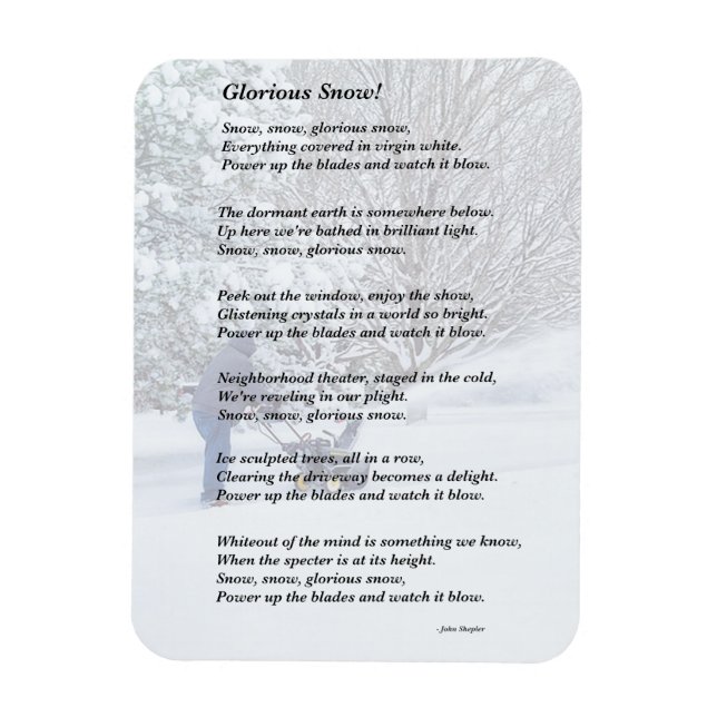 Glorious Snow Seasonal Poem Magnet (Vertical)