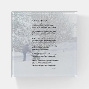 Glorious Snow Seasonal Poem Paperweight