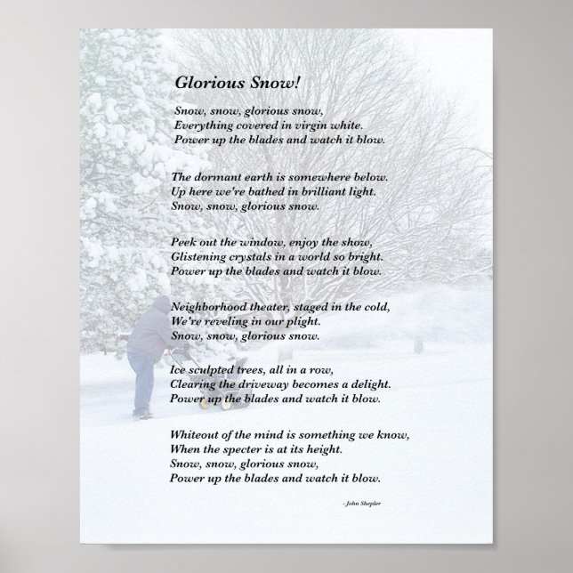 Glorious Snow Seasonal Poem Poster (Front)