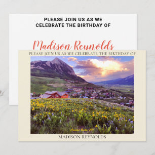 Glorious Wildflower Mountain Beautiful Sky Invitation