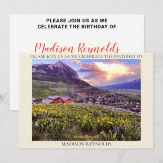 Glorious Wildflower Mountain Beautiful Sky Invitation