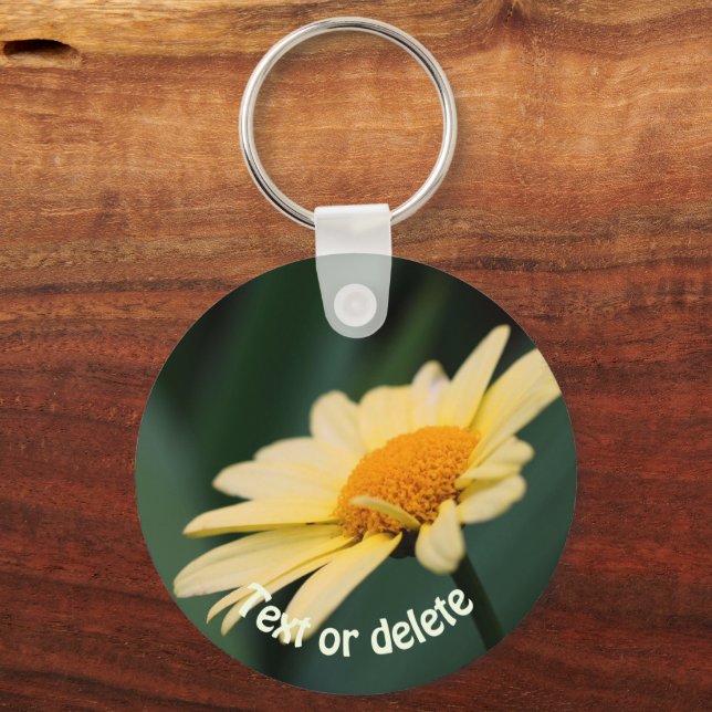 Glorious Yellow Daisy Flower Personalized Keychain (Front)