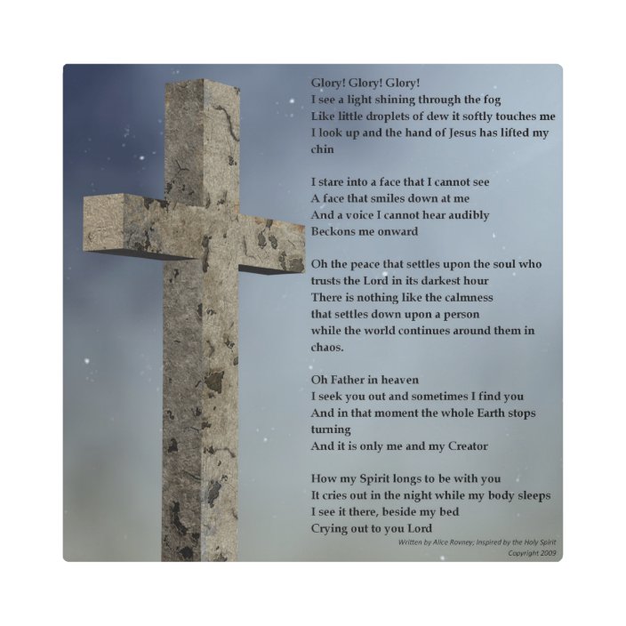 Glory! An Inspirational Christian Poem Metal Print | Zazzle.com