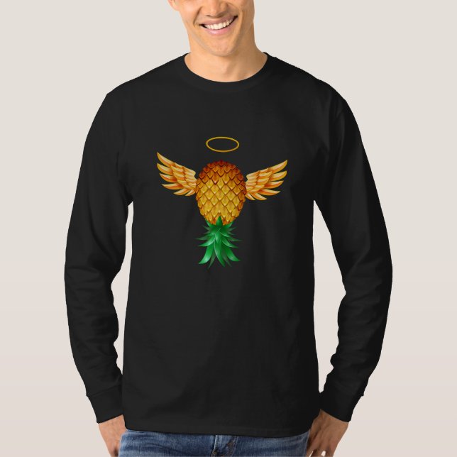 Glory Angel Wings Swinger Upside Down Pineapple Ha T-Shirt (Front)