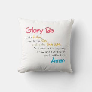 Glory Be Prayer Pillow: Faith & Comfort for Kids! Throw Pillow