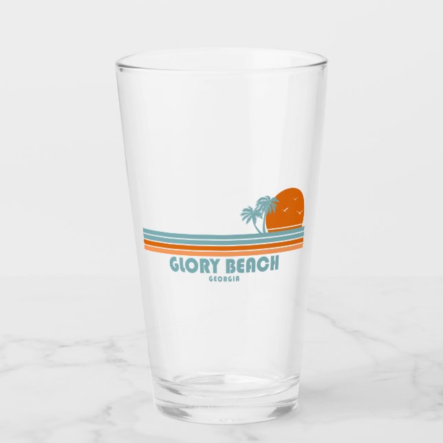 Glory Beach Georgia Sun Palm Trees Glass (Front)