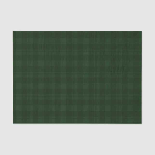Glory Christmas Green Tartan Tissue Paper (Front)