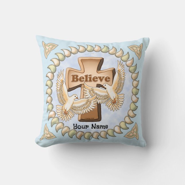 Glory Cross Christian Throw Pillow (Front)