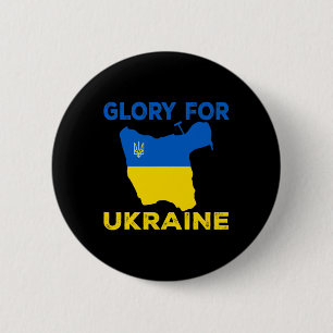 Glory For Ukraine Slava Ukraini Island Soldier Button