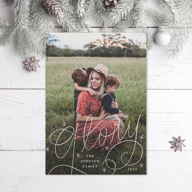Glory Hand-Lettering Photo Holiday Card (Creator Uploaded)