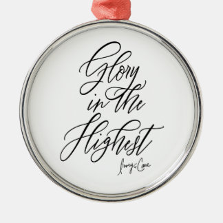 Glory in the Highest Round Christmas Metal Ornament